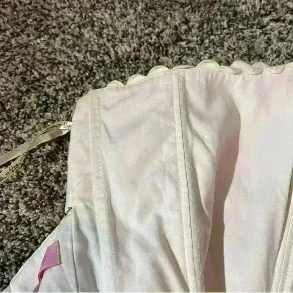 Lilly Pulitzer Strapless Dress Size 4 Tie Back Floral White Green Pink - Picture 11 of 11